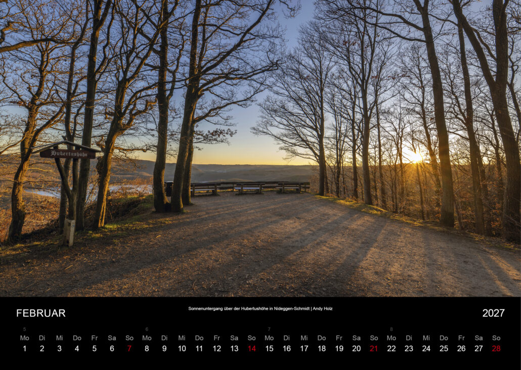 Sonnenuntergang über der Hubertushöhe in Nideggen-Schmidt