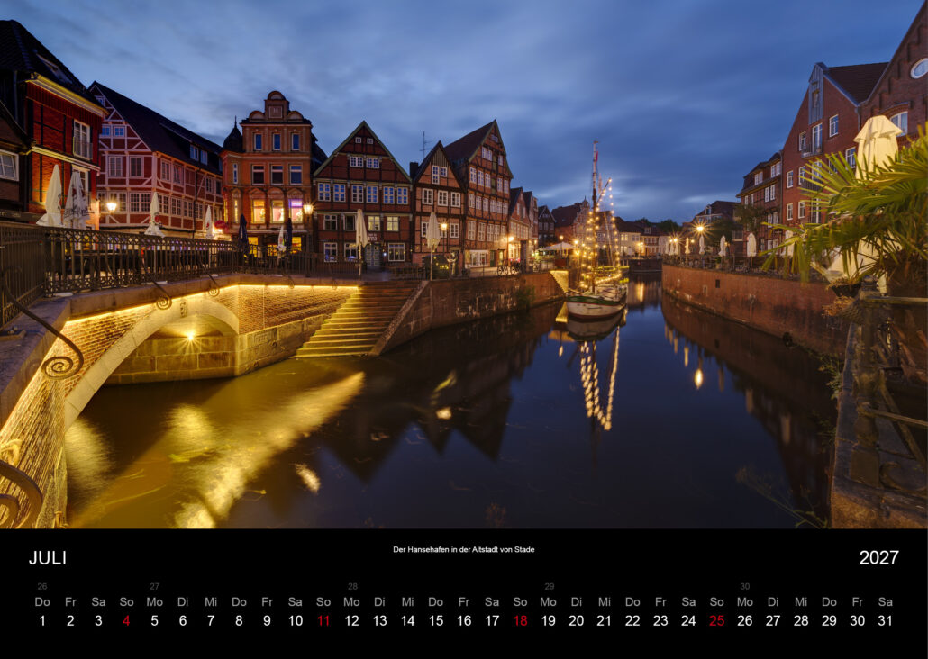 Der Hansehafen in der Altstadt von Stade